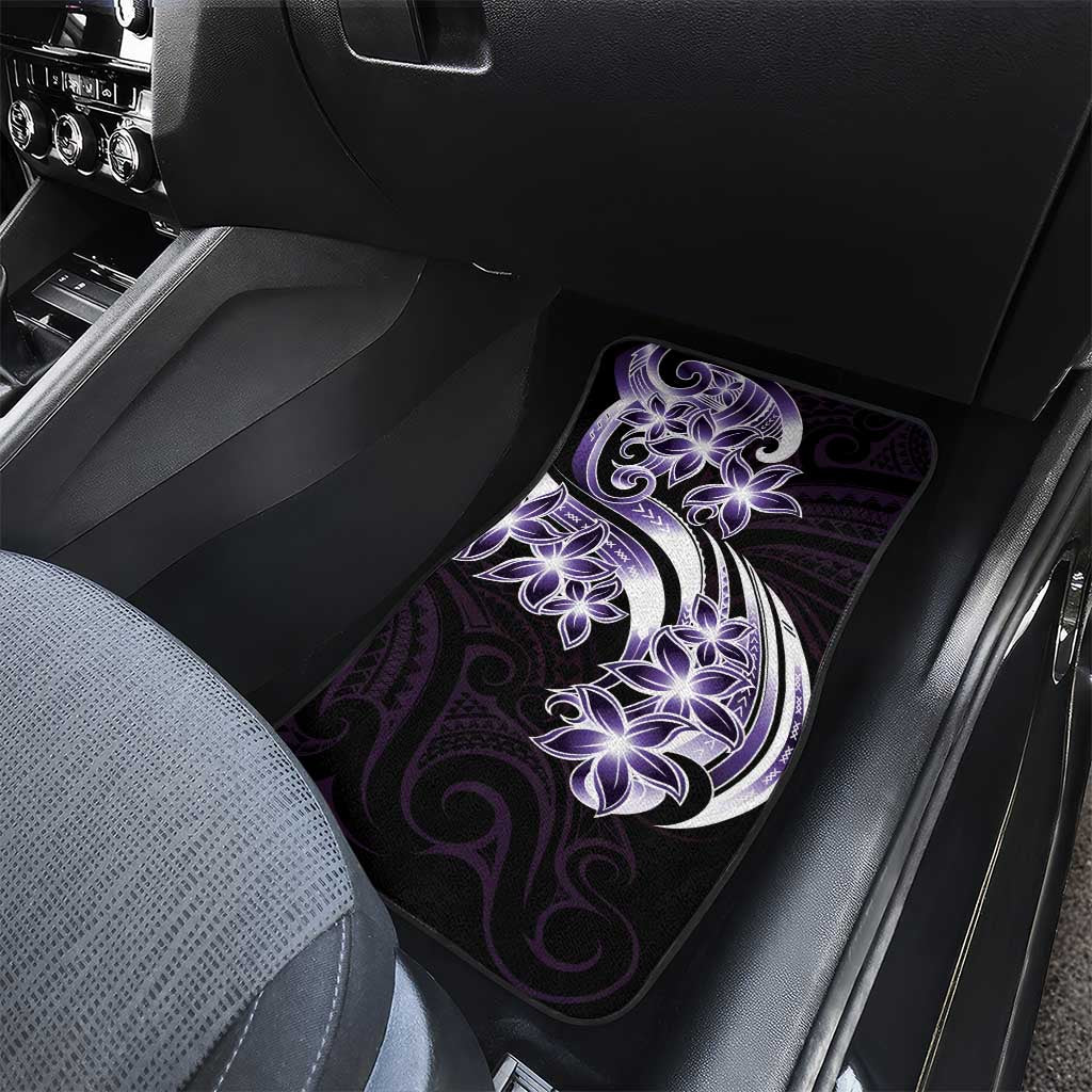 Plumeria Tribal Tattoo Car Mats Purple Polynesian Pattern LT9 - Polynesian Pride