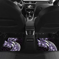 Plumeria Tribal Tattoo Car Mats Purple Polynesian Pattern LT9 Set 2pcs - Back Purple - Polynesian Pride