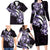 Plumeria Tribal Tattoo Family Matching Long Sleeve Bodycon Dress and Hawaiian Shirt Purple Polynesian Pattern