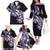 Plumeria Tribal Tattoo Family Matching Off The Shoulder Long Sleeve Dress and Hawaiian Shirt Purple Polynesian Pattern