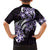 Plumeria Tribal Tattoo Family Matching Off Shoulder Short Dress and Hawaiian Shirt Purple Polynesian Pattern