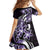 Plumeria Tribal Tattoo Family Matching Off Shoulder Short Dress and Hawaiian Shirt Purple Polynesian Pattern
