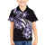 Plumeria Tribal Tattoo Family Matching Off Shoulder Short Dress and Hawaiian Shirt Purple Polynesian Pattern