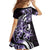 Plumeria Tribal Tattoo Family Matching Short Sleeve Bodycon Dress and Hawaiian Shirt Purple Polynesian Pattern