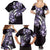 Plumeria Tribal Tattoo Family Matching Summer Maxi Dress and Hawaiian Shirt Purple Polynesian Pattern