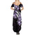 Plumeria Tribal Tattoo Family Matching Summer Maxi Dress and Hawaiian Shirt Purple Polynesian Pattern