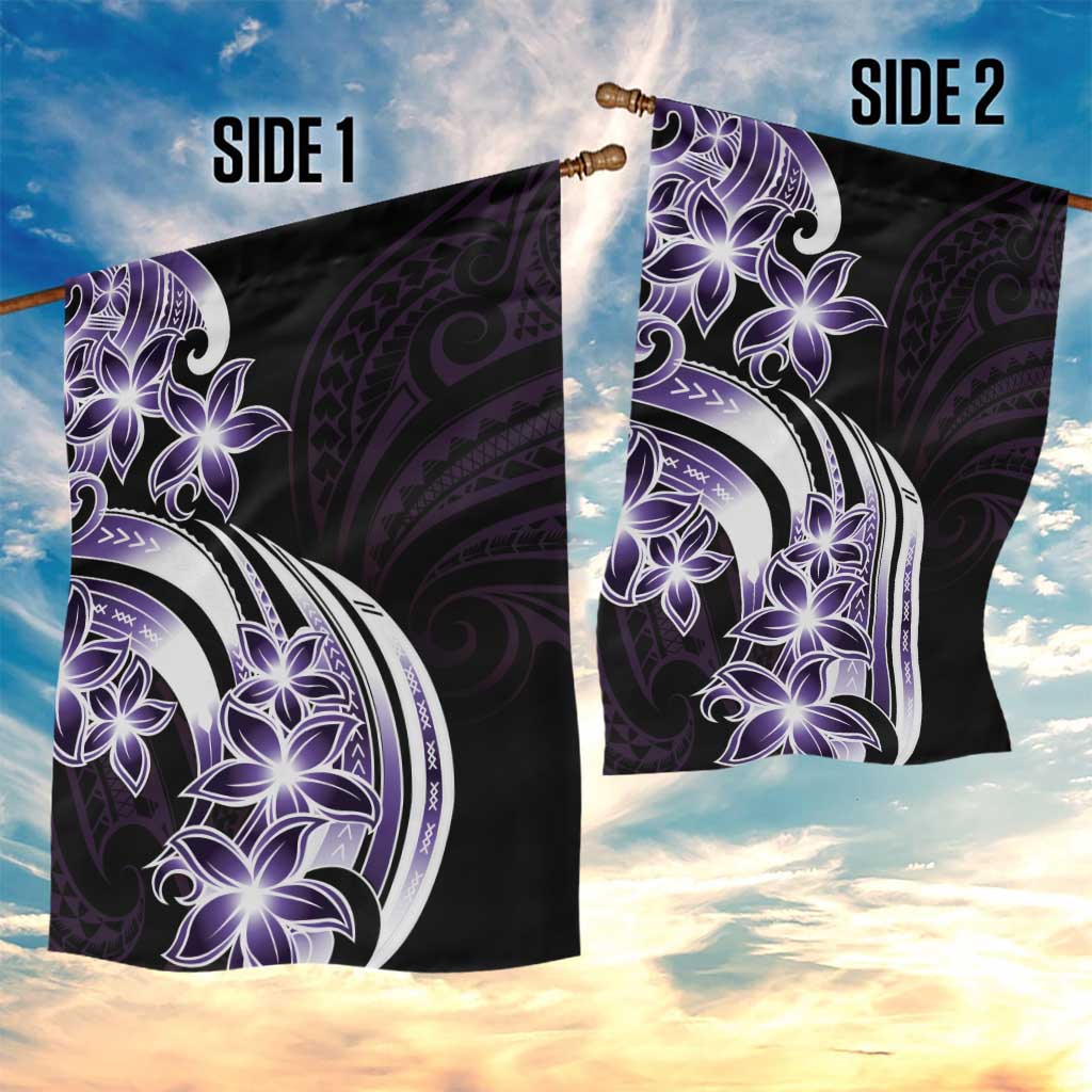 Plumeria Tribal Tattoo Garden Flag Purple Polynesian Pattern LT9 - Polynesian Pride