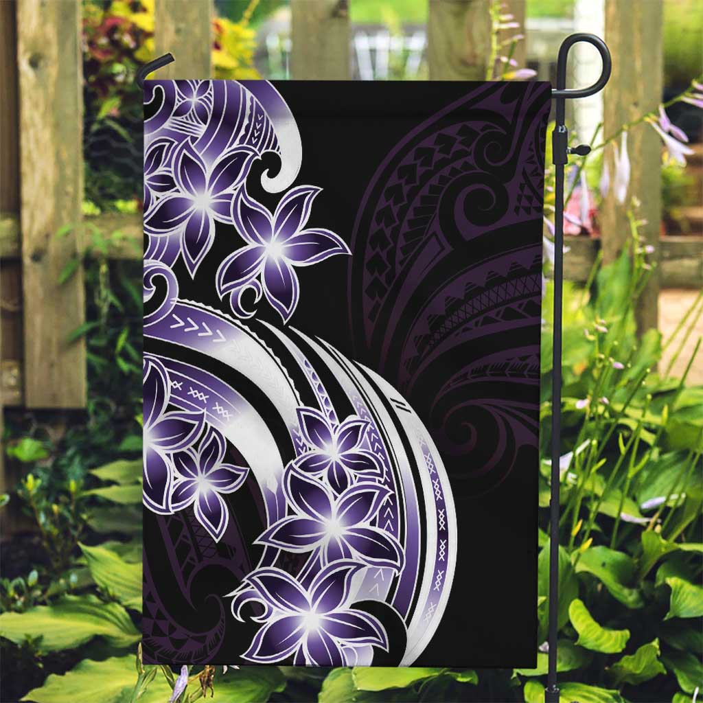 Plumeria Tribal Tattoo Garden Flag Purple Polynesian Pattern LT9 Garden Flag Purple - Polynesian Pride