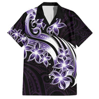 Plumeria Tribal Tattoo Hawaiian Shirt Purple Polynesian Pattern LT9 Purple - Polynesian Pride