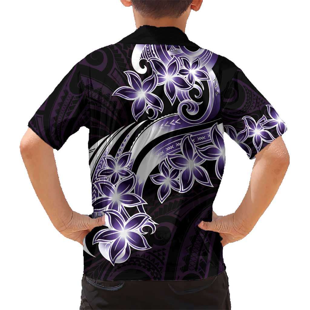Plumeria Tribal Tattoo Hawaiian Shirt Purple Polynesian Pattern LT9 - Polynesian Pride