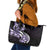 Plumeria Tribal Tattoo Leather Tote Bag Purple Polynesian Pattern