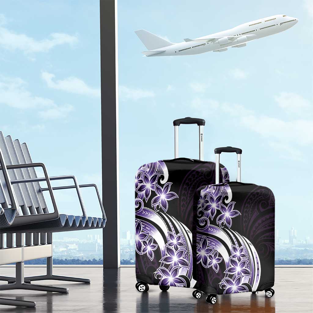 Plumeria Tribal Tattoo Luggage Cover Purple Polynesian Pattern LT9 - Polynesian Pride