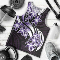 Plumeria Tribal Tattoo Men Tank Top Purple Polynesian Pattern LT9 - Polynesian Pride