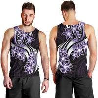 Plumeria Tribal Tattoo Men Tank Top Purple Polynesian Pattern LT9 - Polynesian Pride