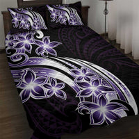 Plumeria Tribal Tattoo Quilt Bed Set Purple Polynesian Pattern LT9 Purple - Polynesian Pride