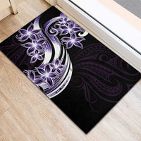 Plumeria Tribal Tattoo Rubber Doormat Purple Polynesian Pattern LT9 - Polynesian Pride
