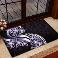 Plumeria Tribal Tattoo Rubber Doormat Purple Polynesian Pattern LT9 - Polynesian Pride