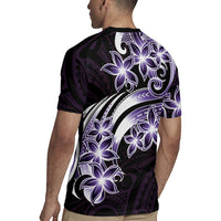 Plumeria Tribal Tattoo Rugby Jersey Purple Polynesian Pattern