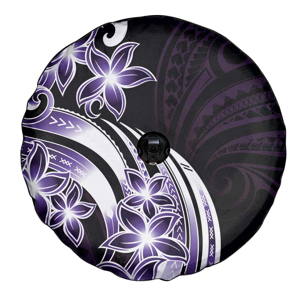 Plumeria Tribal Tattoo Spare Tire Cover Purple Polynesian Pattern LT9 - Polynesian Pride