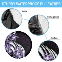 Plumeria Tribal Tattoo Spare Tire Cover Purple Polynesian Pattern LT9 - Polynesian Pride