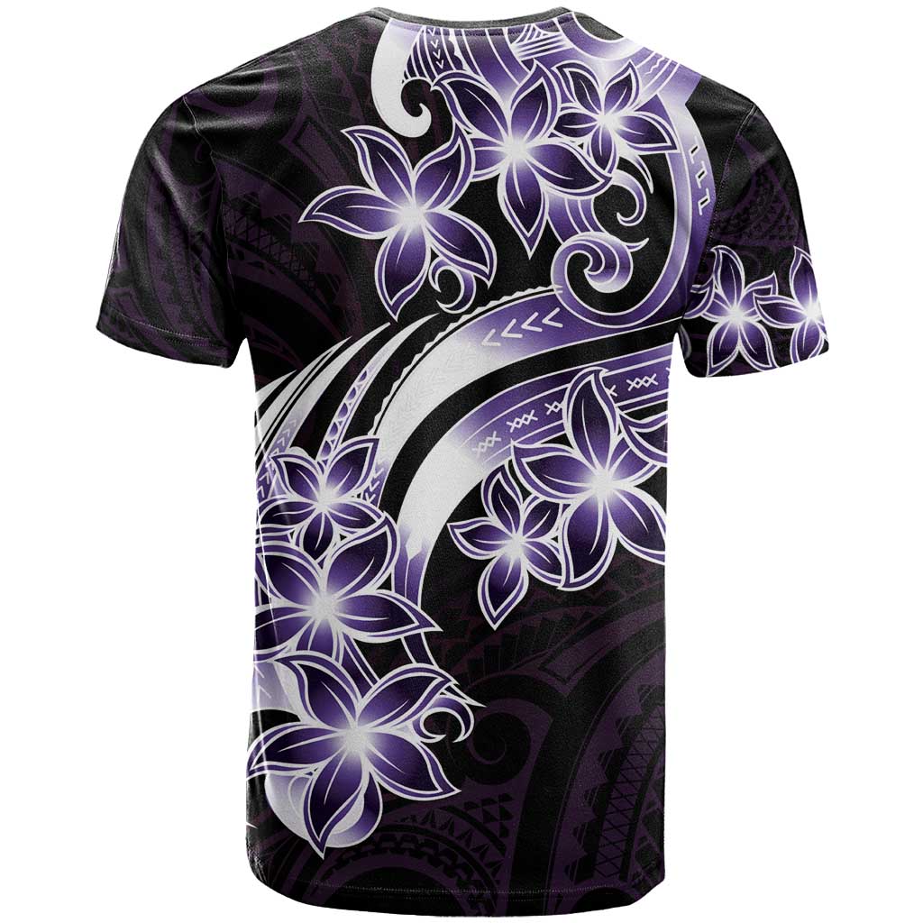 Plumeria Tribal Tattoo T Shirt Purple Polynesian Pattern