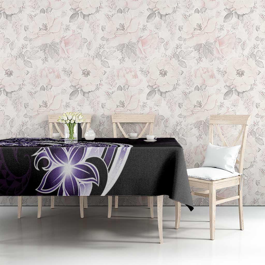 Plumeria Tribal Tattoo Tablecloth Purple Polynesian Pattern LT9 - Polynesian Pride