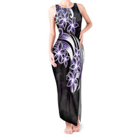 Plumeria Tribal Tattoo Tank Maxi Dress Purple Polynesian Pattern LT9 Women Purple - Polynesian Pride