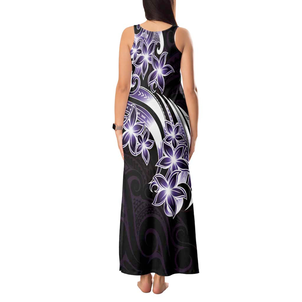 Plumeria Tribal Tattoo Tank Maxi Dress Purple Polynesian Pattern LT9 - Polynesian Pride