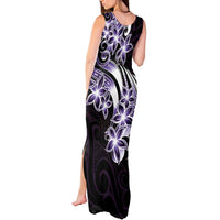 Plumeria Tribal Tattoo Tank Maxi Dress Purple Polynesian Pattern LT9 - Polynesian Pride