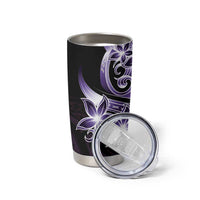 Plumeria Tribal Tattoo Tumbler Cup Purple Polynesian Pattern LT9 - Polynesian Pride