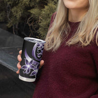 Plumeria Tribal Tattoo Tumbler Cup Purple Polynesian Pattern LT9 - Polynesian Pride