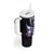 Plumeria Tribal Tattoo Tumbler With Handle Purple Polynesian Pattern