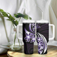 Plumeria Tribal Tattoo Tumbler With Handle Purple Polynesian Pattern LT9 - Polynesian Pride