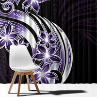 Plumeria Tribal Tattoo Window Curtain Purple Polynesian Pattern LT9 - Polynesian Pride