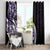 Plumeria Tribal Tattoo Window Curtain Purple Polynesian Pattern