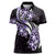 Plumeria Tribal Tattoo Women Polo Shirt Purple Polynesian Pattern