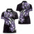 Plumeria Tribal Tattoo Women Polo Shirt Purple Polynesian Pattern