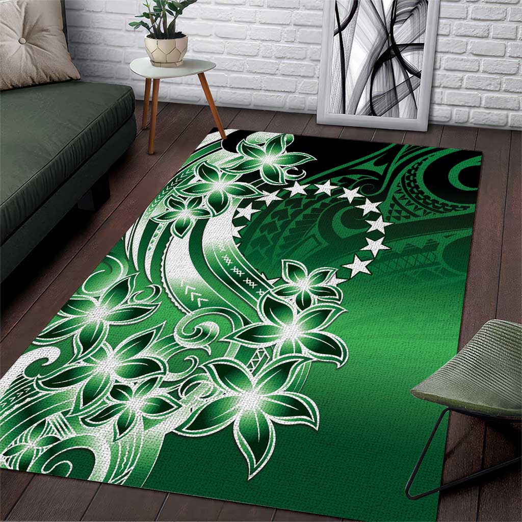 Cook Islands Tattoo Area Rug Plumeria Polynesian Pattern