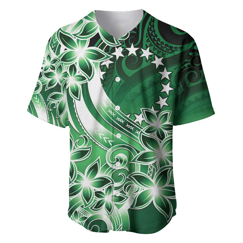 Cook Islands Tattoo Baseball Jersey Plumeria Polynesian Pattern