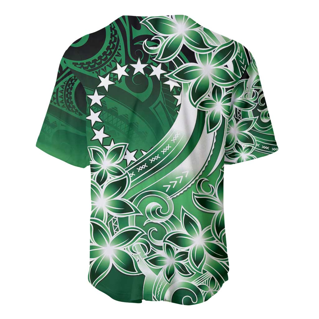 Cook Islands Tattoo Baseball Jersey Plumeria Polynesian Pattern