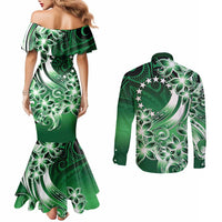 Cook Islands Tattoo Couples Matching Mermaid Dress and Long Sleeve Button Shirt Plumeria Polynesian Pattern LT9 - Polynesian Pride