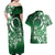 Cook Islands Tattoo Couples Matching Off Shoulder Maxi Dress and Hawaiian Shirt Plumeria Polynesian Pattern