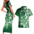 Cook Islands Tattoo Couples Matching Short Sleeve Bodycon Dress and Hawaiian Shirt Plumeria Polynesian Pattern