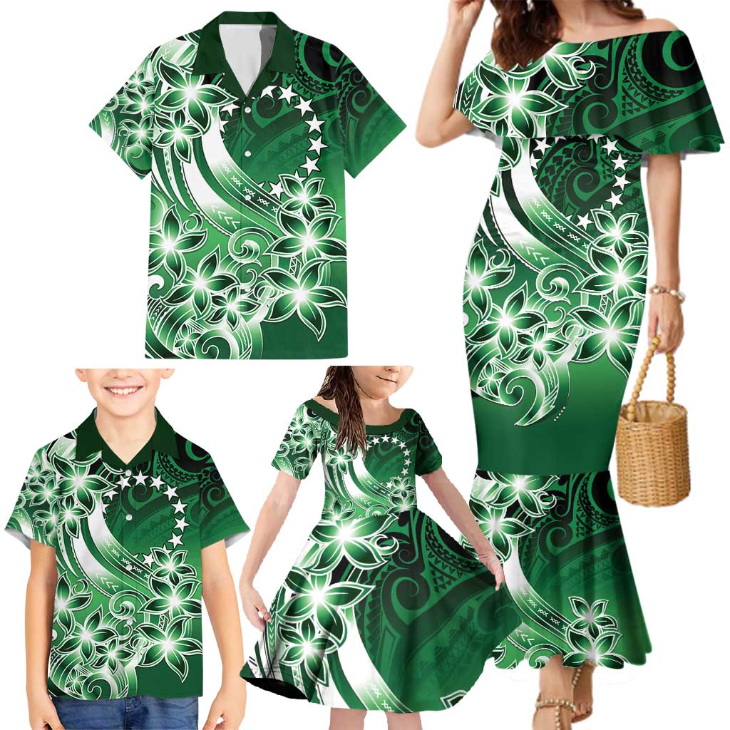 Cook Islands Tattoo Family Matching Mermaid Dress and Hawaiian Shirt Plumeria Polynesian Pattern