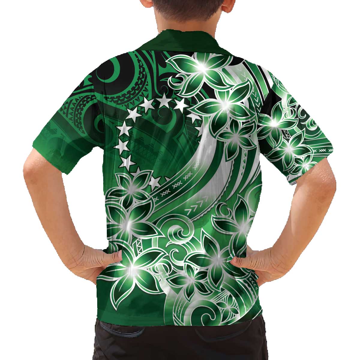 Cook Islands Tattoo Family Matching Off The Shoulder Long Sleeve Dress and Hawaiian Shirt Plumeria Polynesian Pattern