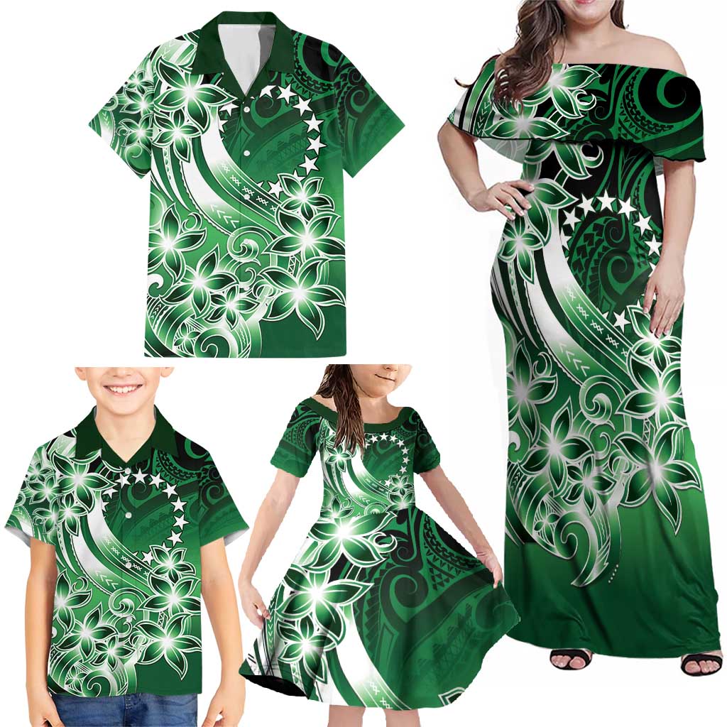 Cook Islands Tattoo Family Matching Off Shoulder Maxi Dress and Hawaiian Shirt Plumeria Polynesian Pattern LT9 - Polynesian Pride