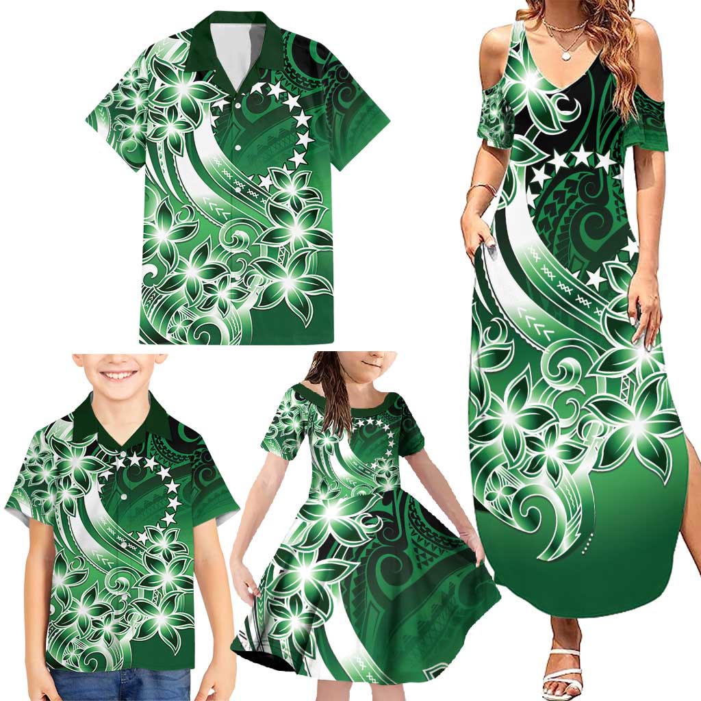 Cook Islands Tattoo Family Matching Summer Maxi Dress and Hawaiian Shirt Plumeria Polynesian Pattern