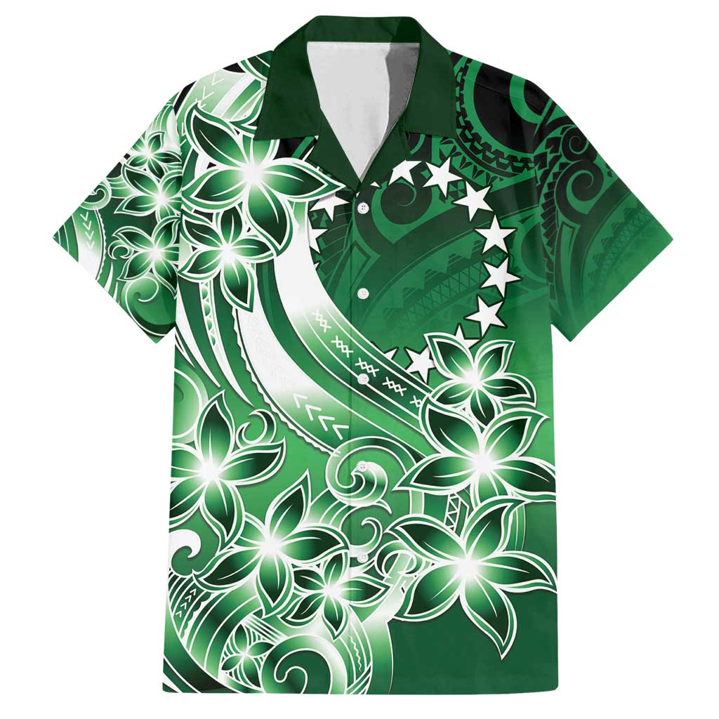 Cook Islands Tattoo Family Matching Tank Maxi Dress and Hawaiian Shirt Plumeria Polynesian Pattern LT9 Dad's Shirt - Short Sleeve Green - Polynesian Pride