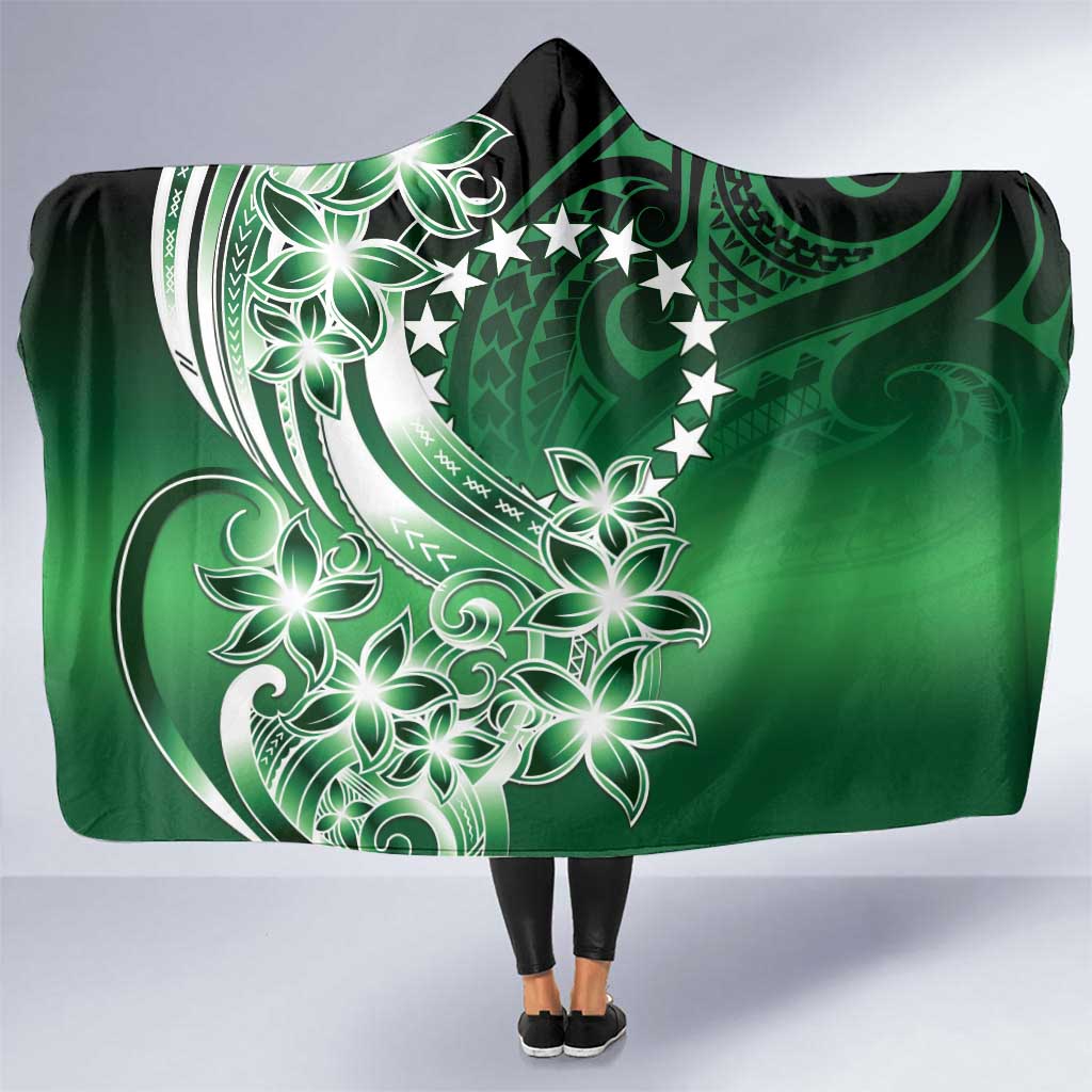 Cook Islands Tattoo Hooded Blanket Plumeria Polynesian Pattern LT9 One Size Green - Polynesian Pride