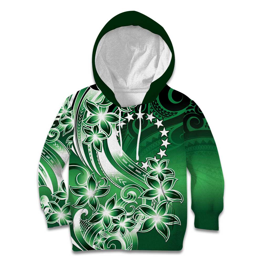 Cook Islands Tattoo Kid Hoodie Plumeria Polynesian Pattern